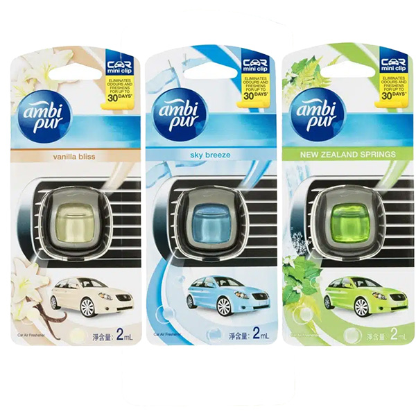 Ambi Pur Car Air Freshener - Vent Clip - Small - Various Fragrances - 24  per Carton - Allcare Vehicle Wash Solutions